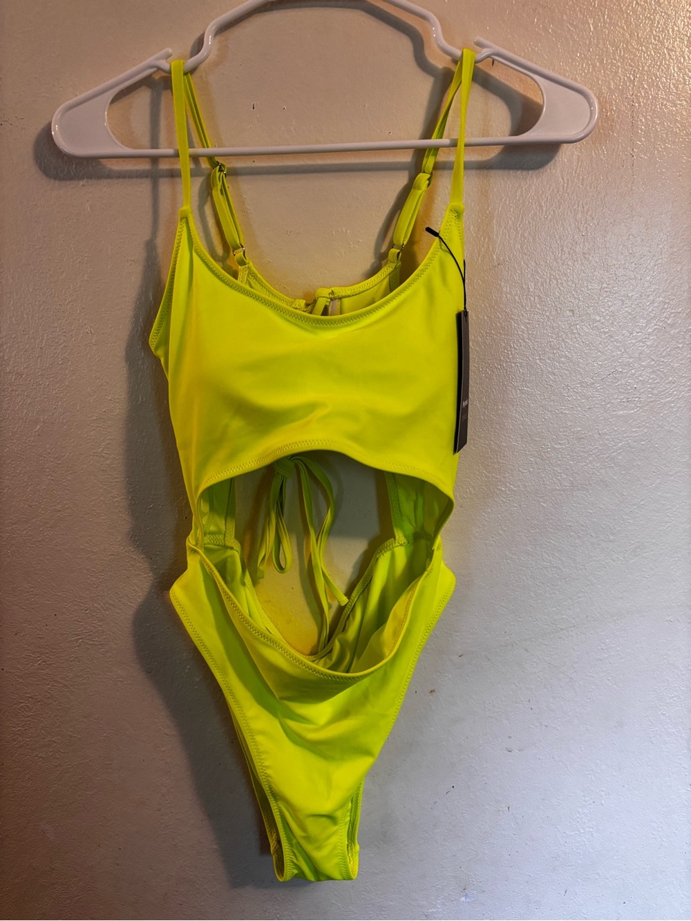 Neon Yellow Cutout One-Piece Swimsuit - Women's Swim